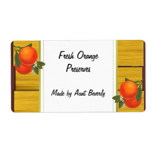 Vintage Oranges Rustique Custom Canning Étiquette