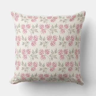 Vintage Oreiller à projectile végétal rose
