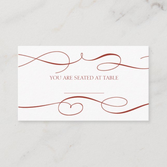 Vintage Ornat Bourgogne Mariage Place cartes (Devant)