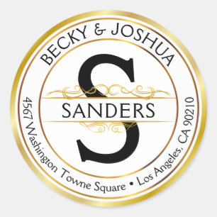 Vintage Ornate Gold Premier Étiquette de adresse r