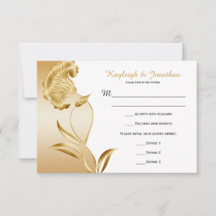 Vintage Orné Fleurs Dorées Spirales RSVP