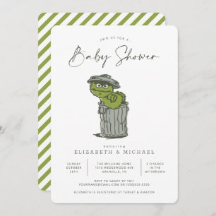 Vintage Oscar le Grouch Baby shower Invitation