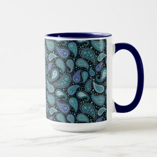 Vintage Paisley Blue Turquoise floral Mug