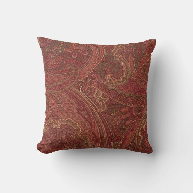 Vintage Paisley Vin Sage MoJo Lance Oreiller (Recto)