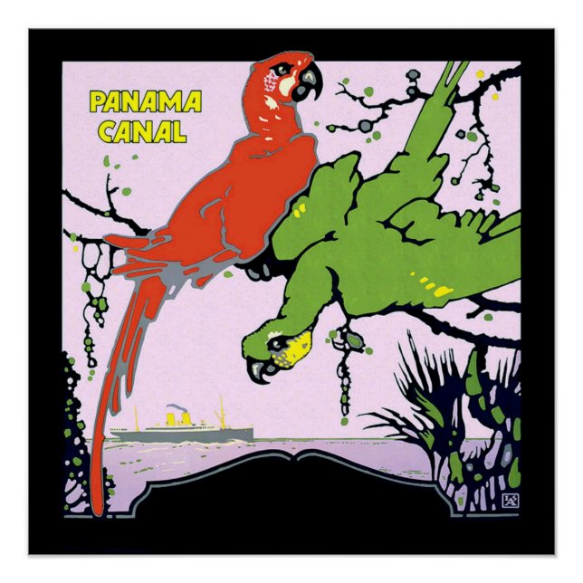 Vintage Panama Canal Travel Poster parfait (Devant)