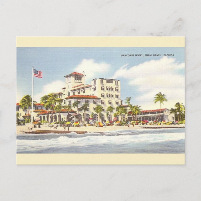 Vintage Pancoast Hotel Miami Beach Carte postale (Devant)