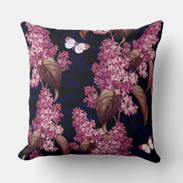 Vintage papillon Elegant Blue Designer Coussin (Recto)