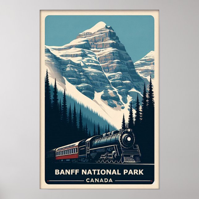 Vintage Parc national Banff Canada Affiche tourist (Devant)