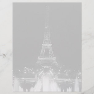 Vintage Paris Fontains Tour Eiffel nuit