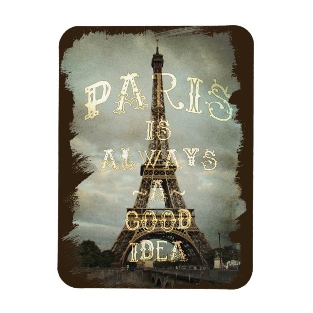 Vintage Paris Tour Eiffel Magnet (Vertical)