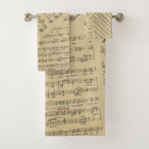 Vintage Partition note musicienne motif