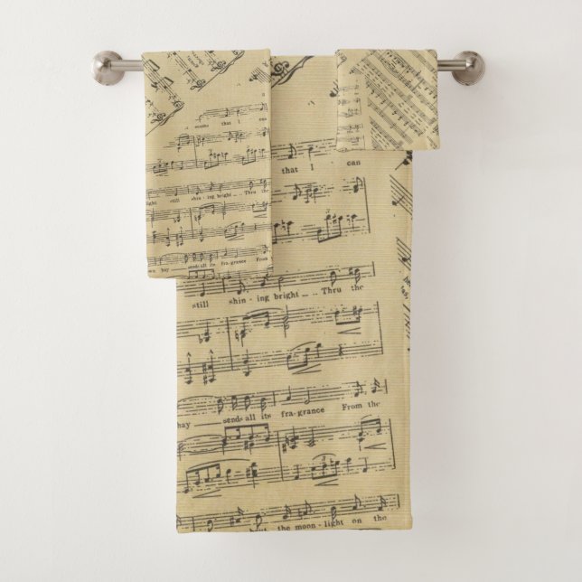 Vintage Partition note musicienne motif (En situation)