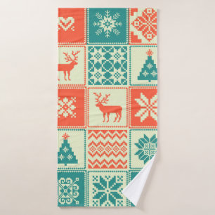 Vintage patchwork de Noël sans couture motif. Bac