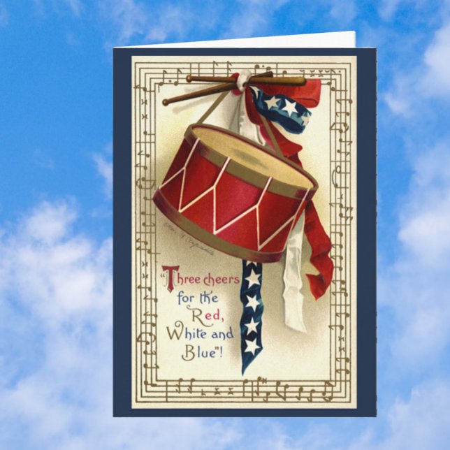 Vintage Patriotic, Drums with Musical Notes (Créateur téléchargé)