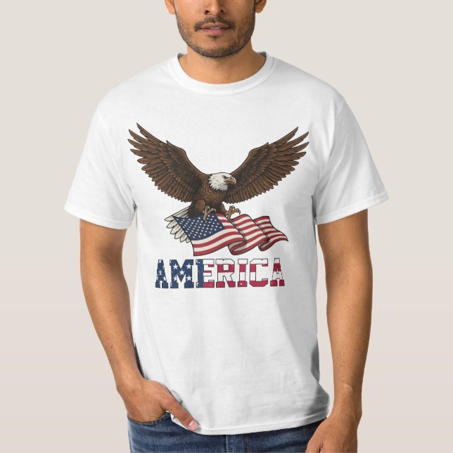 Vintage Patriotic Eagle T-Shirt (Devant)