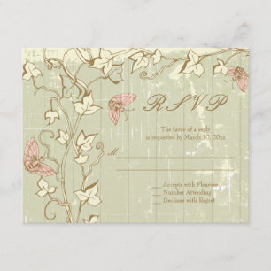 Vintage pays rustique crème mariage RSVP réponse