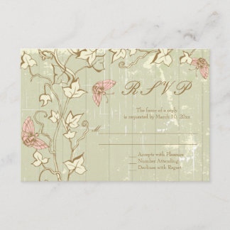 Vintage pays rustique crème mariage RSVP réponse