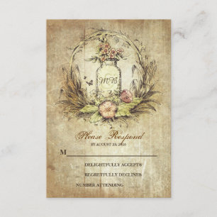 Vintage pays rustique mason mariage de pot RSVP