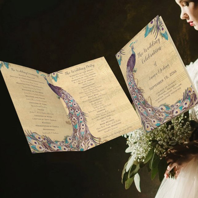 Vintage Peacock Eggplant Purple Bleu Turquoise (Créateur téléchargé)