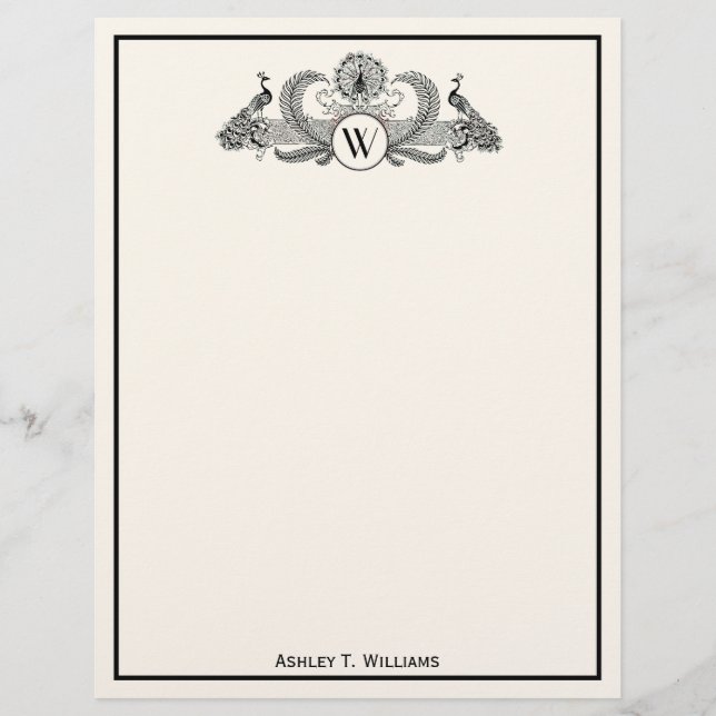 Vintage Peacocks Monogram Ivory BG (Devant)