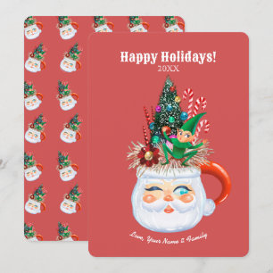 Vintage Père Noël Mug Personnaliser la carte plat