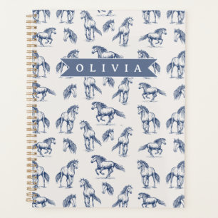 Vintage Personnalisé Cheval Bleu Classique Campagn