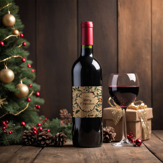Vintage personnalisé Étiquette de vin de Noël
