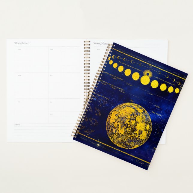 Vintage Phases of the Moon Saturn Jupiter Venus (Devant avec enveloppe)