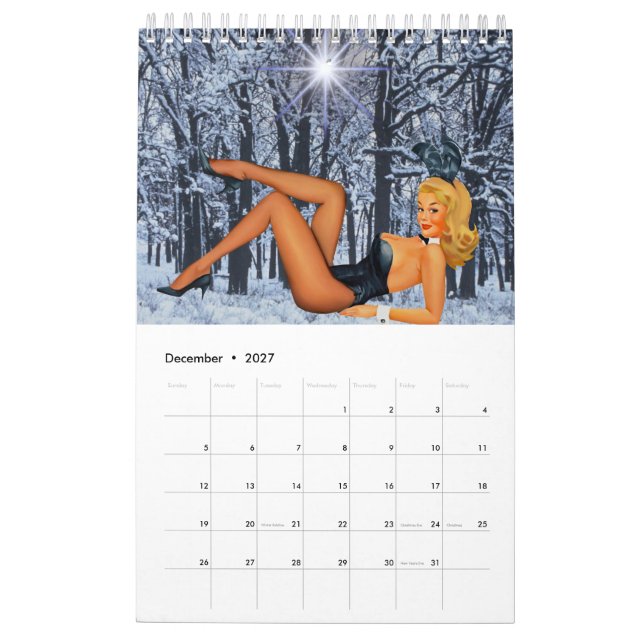 Vintage Pin up calendrier fille de 2023 (Dec 2027)