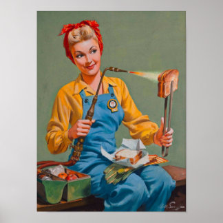 Vintage Pin up girl affiche
