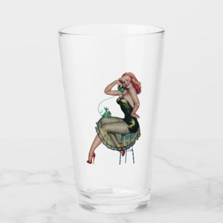 Vintage Pin Up Girl Retro Pint Verre
