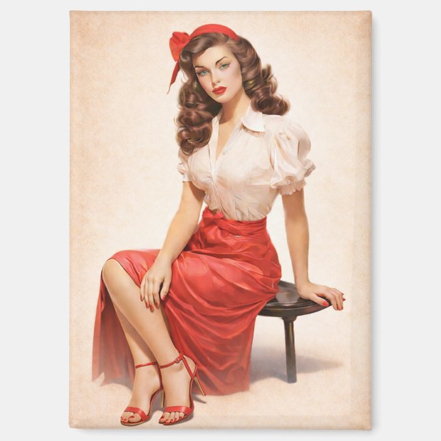 Vintage Pin-Up Glam Magnet  (Recto)