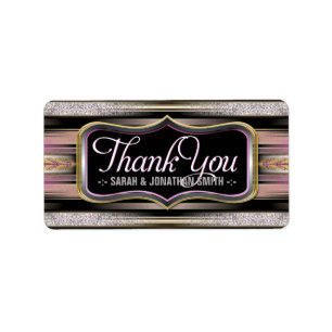 Vintage Pink+Black Merci Étiquettes