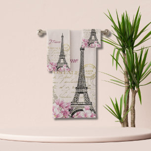 Vintage Pink Paris Tour Eiffel Collage romantique