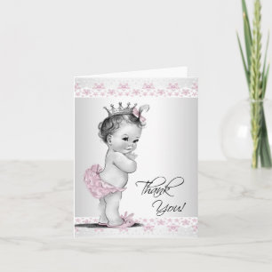 Vintage Pink Princess Baby shower Merci Cartes