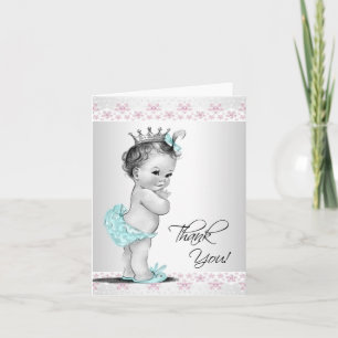 Vintage Pink Princess Baby shower Merci Cartes