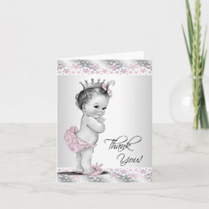 Vintage Pink Princess Baby shower Merci Cartes
