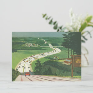 Vintage Pittoresque American Highways, Cars Road T