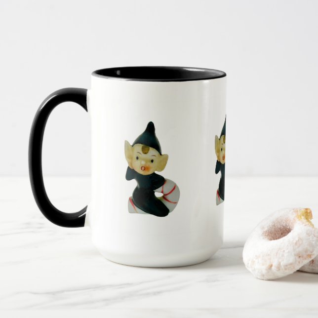 Vintage Pixie Elf Christmas Coffee Mug (Avec donut)