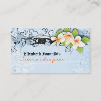 Vintage plumeria décorateur carte de visite