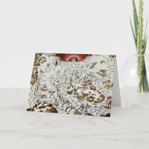 Vintage Pôle Nord Ancien Monde Carte Antique