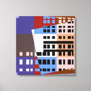 Vintage Pop Art Coloré Ville Motif toile