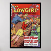 Vintage Poster Comic Book Covers Cowgirl