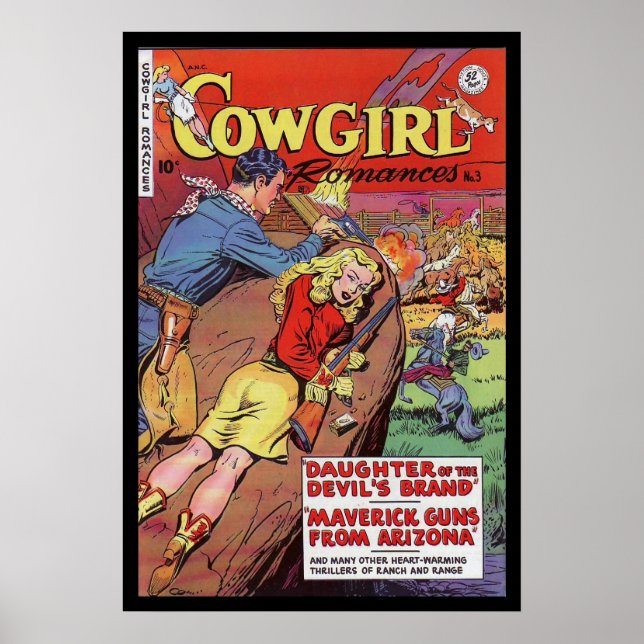 Vintage Poster Comic Book Covers Cowgirl (Devant)