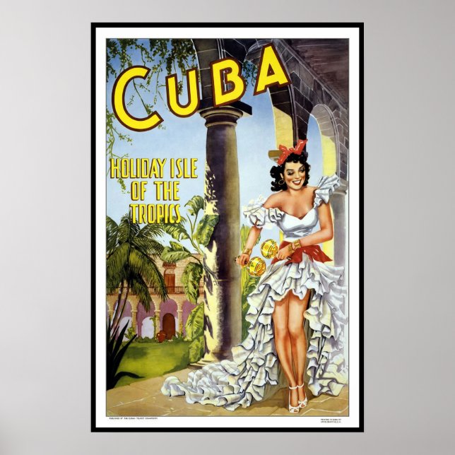 Vintage Poster Print Cuba Holiday Large (Devant)
