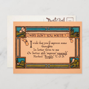 Vintage Pourquoi ne pas écrire carte postale