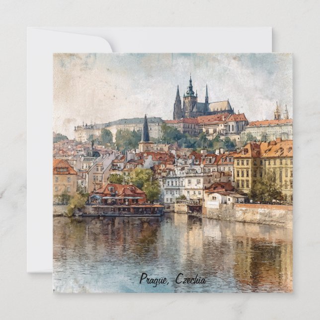 Vintage Prague Czechia City Painting  (Devant)