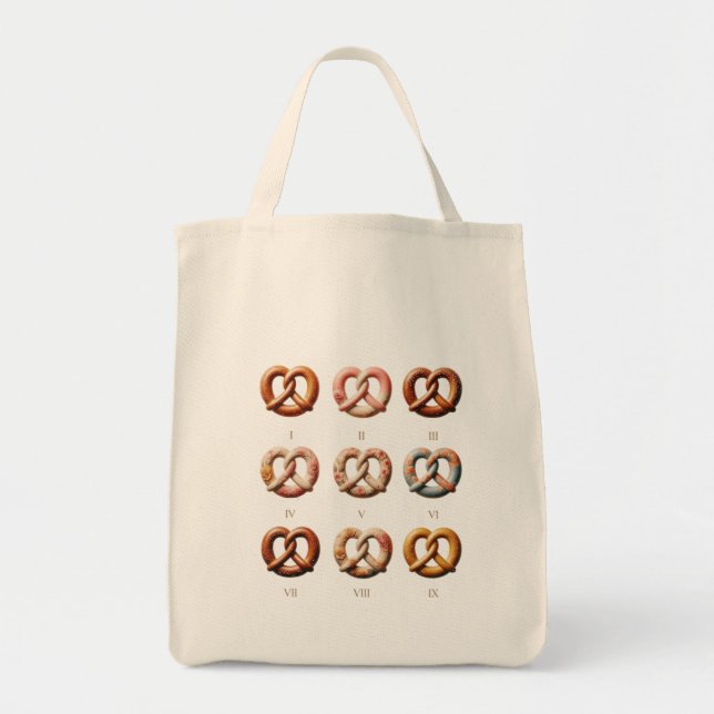 Vintage Pretzel Study Grid Aesthetic Tote Bag (Devant)