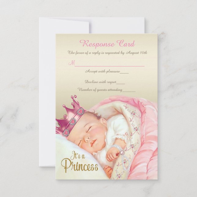 Vintage Princesse Baby Girl Douche RSVP (Devant)