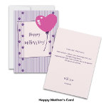 Vintage Purple Stripes & Fleurs Carte de fête des<br><div class="desc">La Carte Vintage de Fête des Mères Stripes & Fleurs Violettes est parfaite pour un message d'amour sincère. Le design charmant comprend des rayures violettes, une zone de message rousse et des rangées de fleurs violettes profondes. Personnalisez le message Happy Mother's Day au dos de la carte, laissez noir pour...</div>
